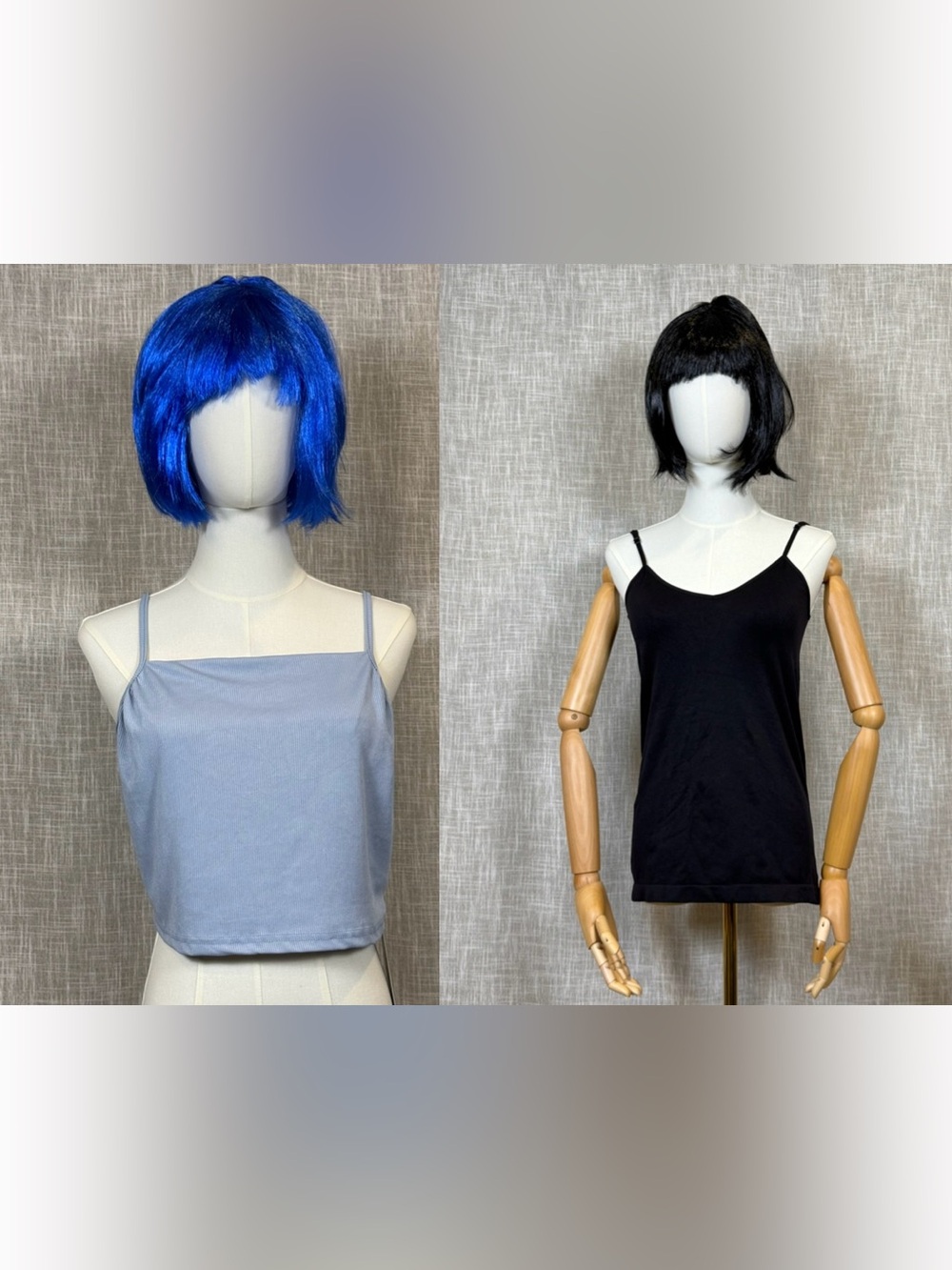 2 tops Black Slim Camisole Tank Top and NWT blue ribbed tank
